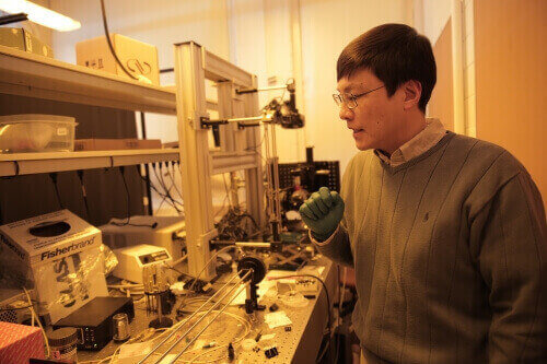 UW–Madison engineering Professor Hongrui Jiang describes the fabrication process for an artificial eye that makes better use of very dim light than any other optical sensor.