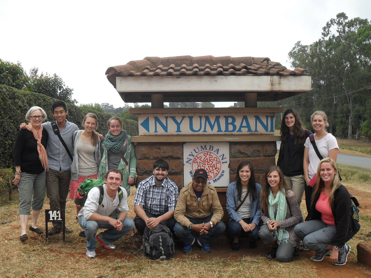 Photo: Susan Gold with her global health students in Kenya in 2014