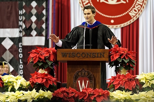 Photo: Jacob Wood speaking at 2011 commencement