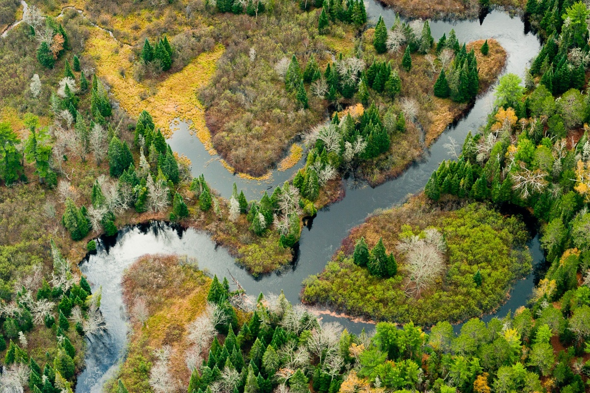 Photo: Aerial view of Two Hearted River