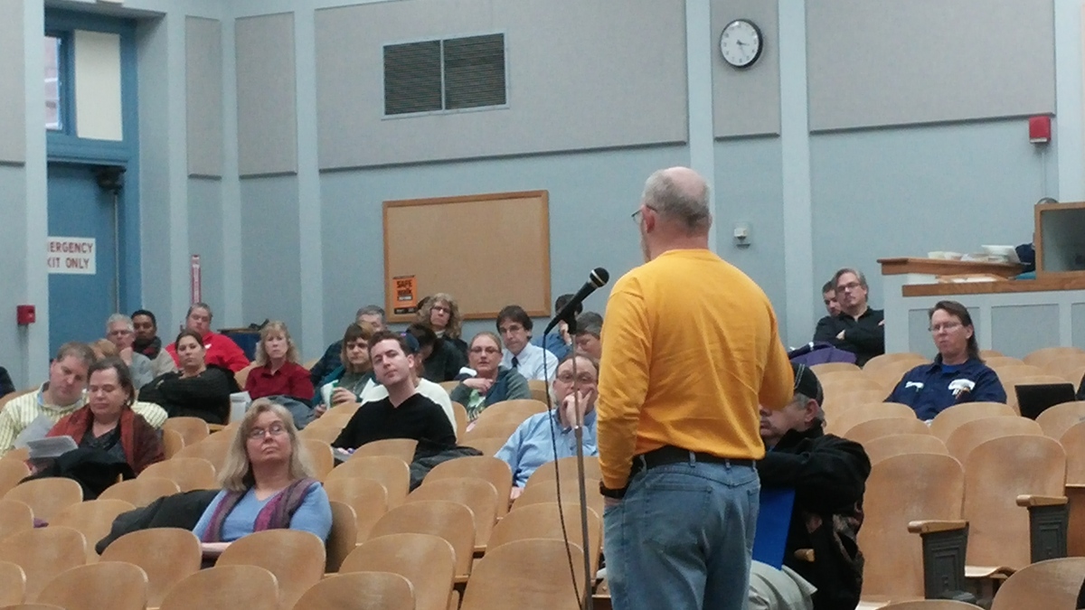 Photo: Speaker addressing Classified Staff Congress