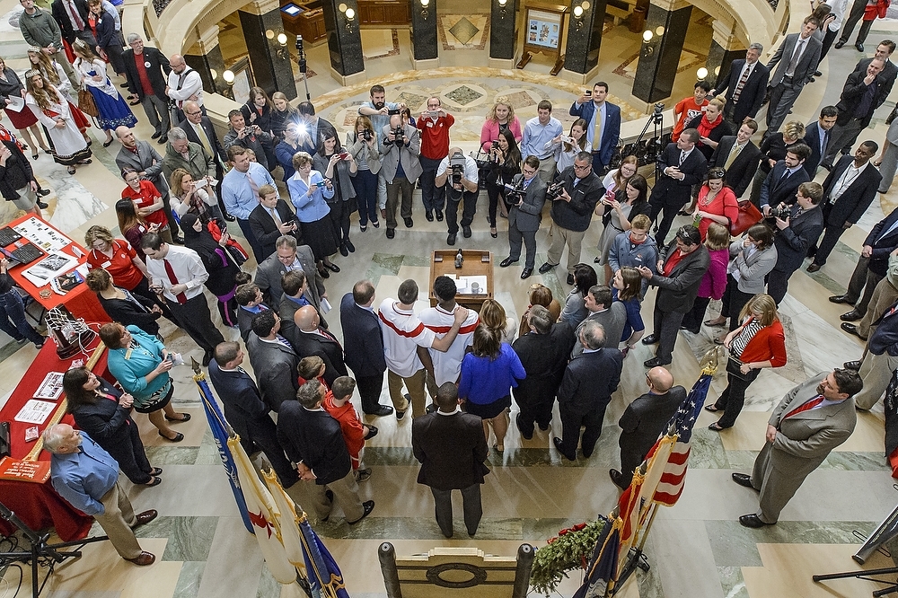 Photo: Overhead view of UW Day at the Capitol