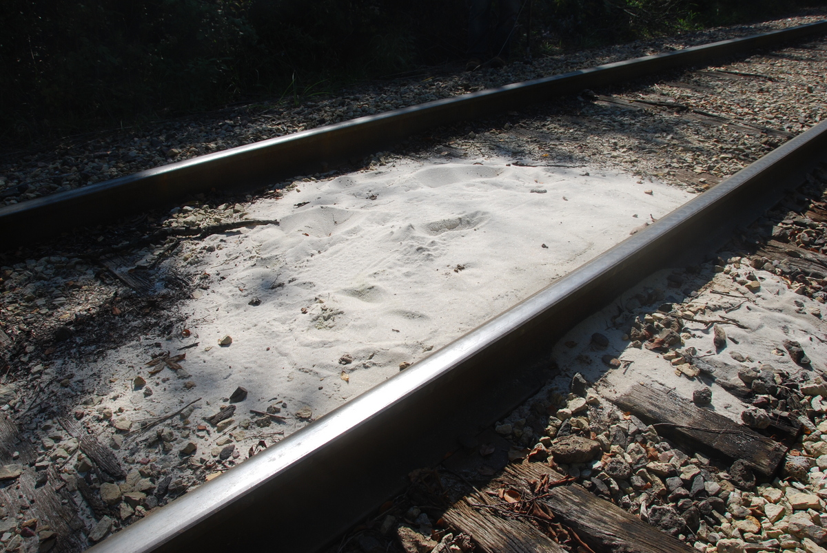 Photo: Sand on railroad tracks
