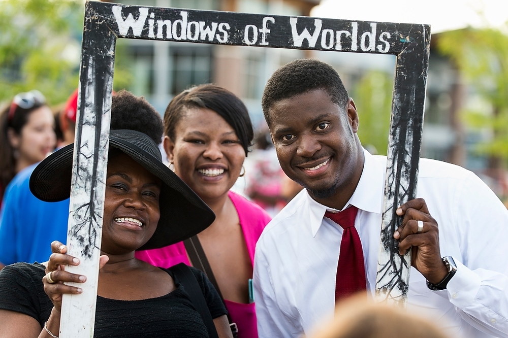 Photo: From left to right, Queen Turner, Missey Russell and Rev. Everett Mitchell pose for a photo. Mitchell is UW–Madison’s director of Community Relations.