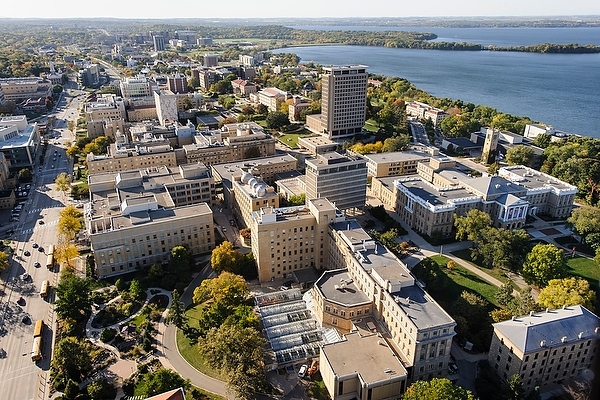 Photo: Aerial shot of UW–Madison campus