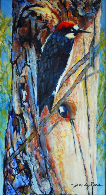 Photo: Painting of woodpecker