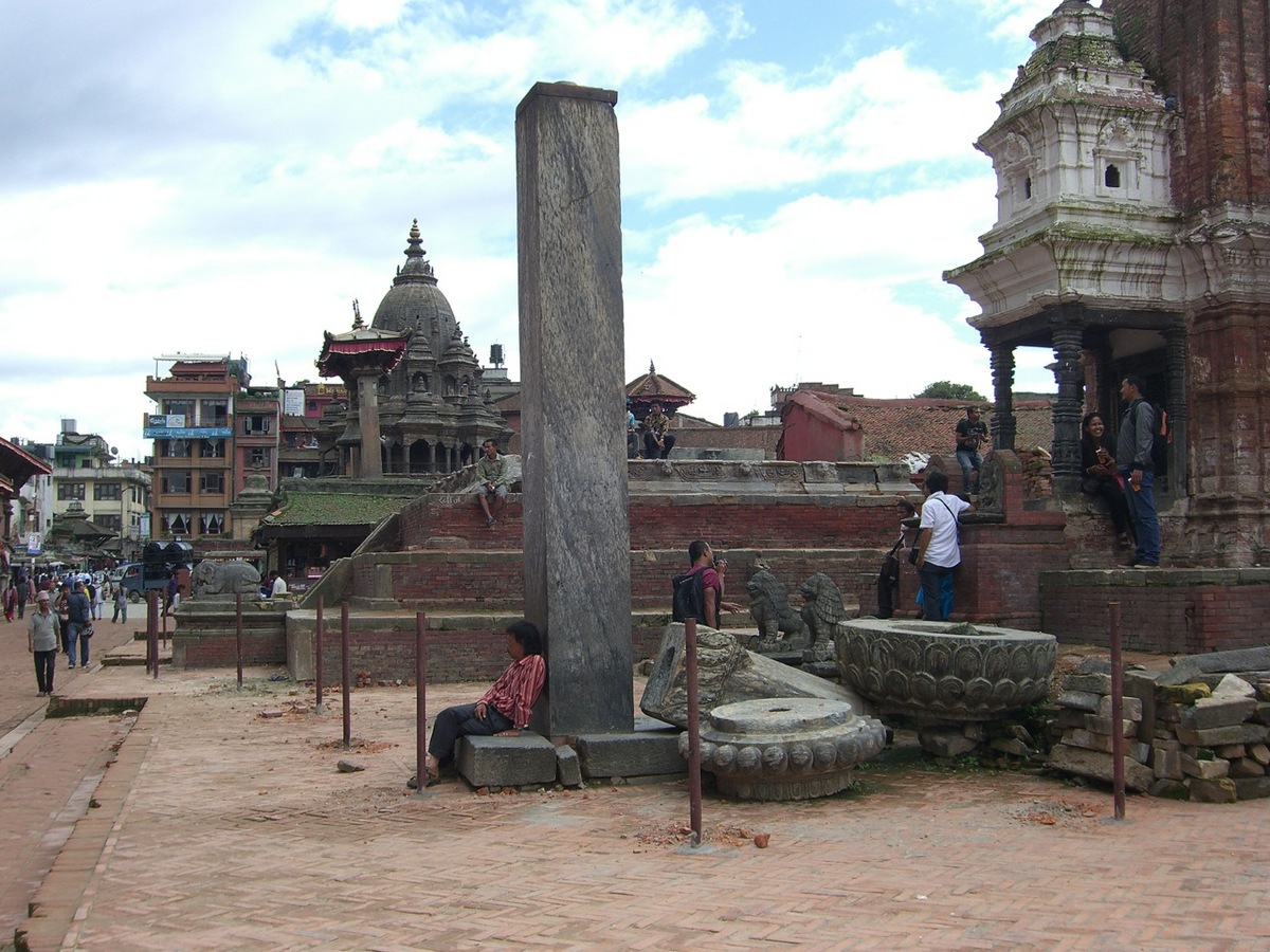Photo: collapsed pillar of King Yoganarendra Malla