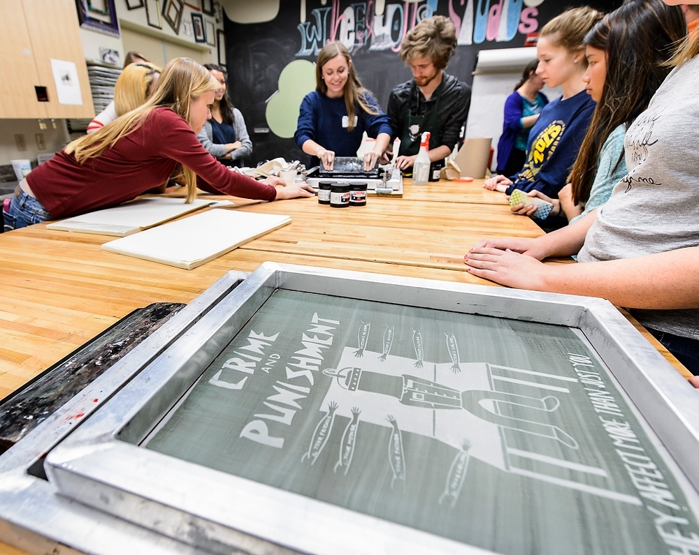 LEAD students create prints after reading "Just Mercy"