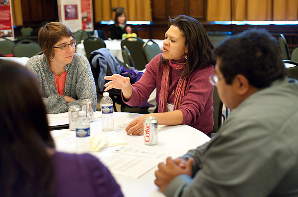 Photo: People discussing topics at Diversity Forum