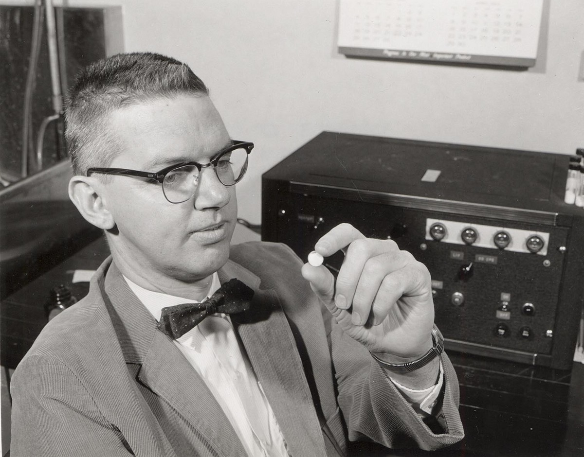 Photo: John Cameron with dosimeter