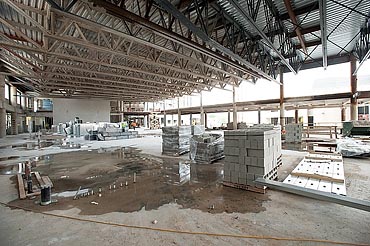 Interior view of the construction on the second floor of the new Union South.