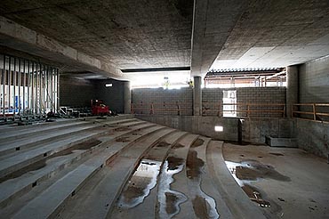 Photo of a large tiered room to become a cinema.