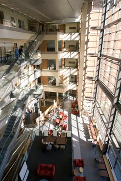 Photo of Microbial Sciences Building atrium
