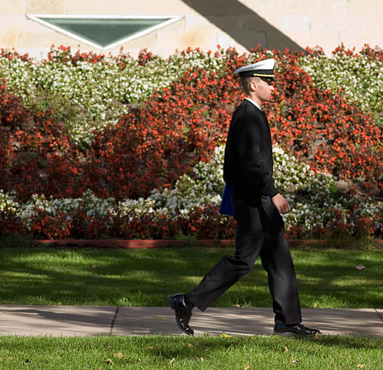 Photo of ROTC student walking