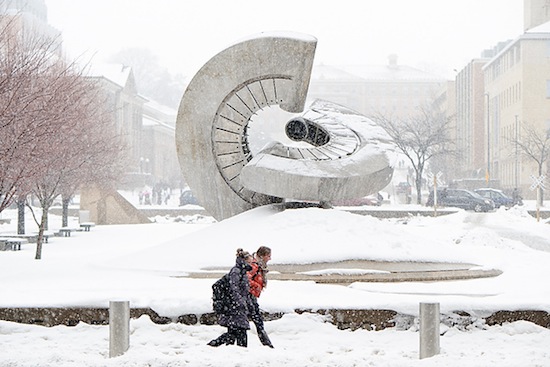 Photo: snowfall on Engineering Mall