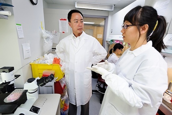 Photo: Su-Chun Zhang in lab