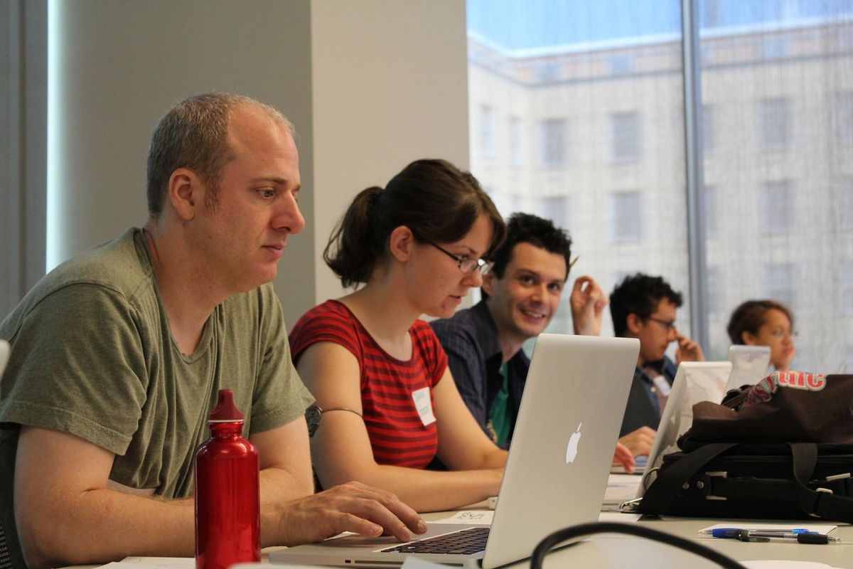 Photo: attendees at Humanities Hackathon
