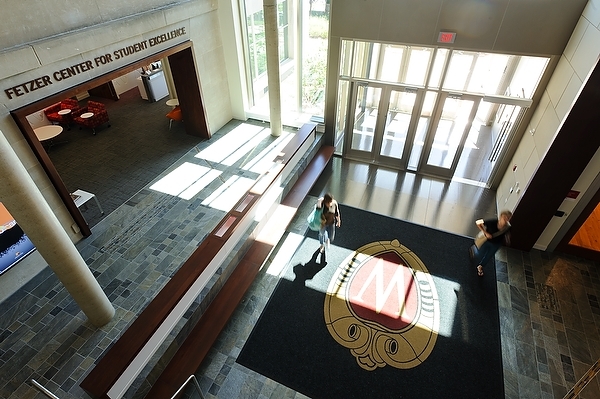 Photo: inside main entrance to Nancy Nicholas Hall