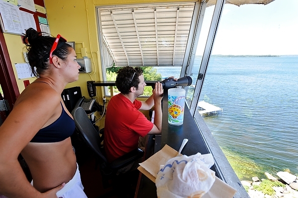 Photo: lifesaving station guards on lake watch