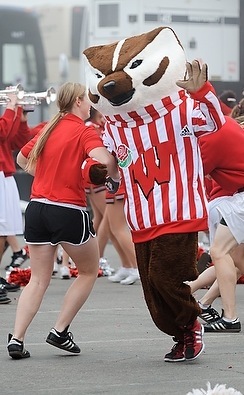 Photo: Bucky Badger dancing