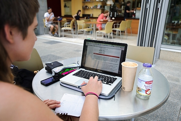 Photo: student using laptop computer