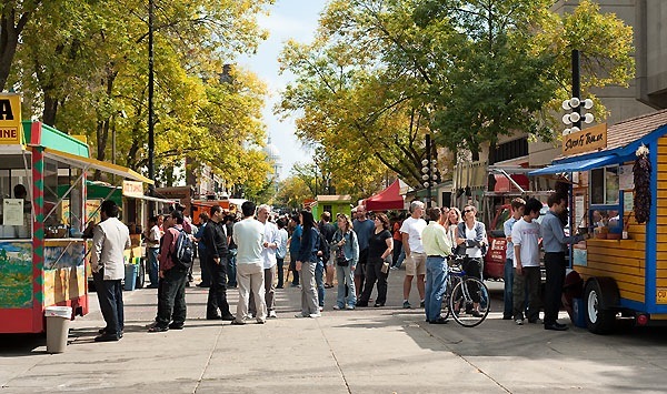 Food carts on State Street Mall