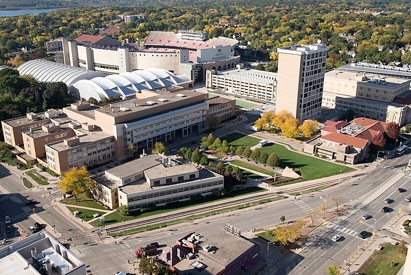 Photo: aerial view of engineering campus