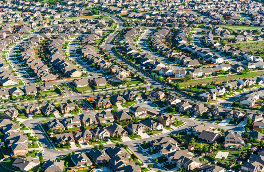 Photo: Aerial view of subdivision