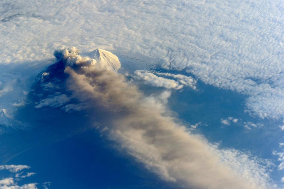 Photo: Alaskan volcano viewed from satellite