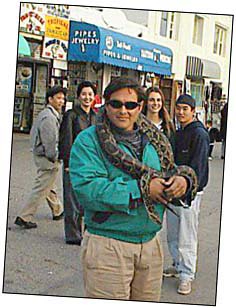 Snake handler on Venice Beach