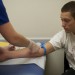 Cal Melberg being prepped for a blood test before his bone marrow donation. Photo: caldonatesmarrow.blog.com
