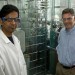 Aniruddha Upadhye (left) and George Huber in front of a reactor used in the process of creating biofuels. Photo: Scott Gordon