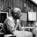 Aldo Leopold, a 20th-century conservationist and former UW-Madison faculty member, is shown at his Sauk County shack in about 1940. 