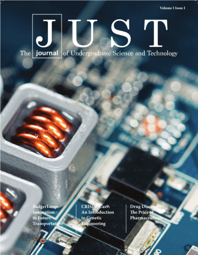 Cover image of the first issue of JUST, the Journal of Undergraduate Science and Technology.