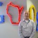 Photo: Jim Laudon in front of Google sign