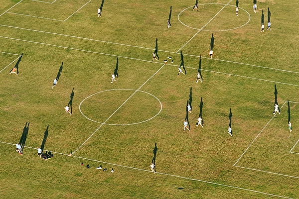 Photo: Aerial view of soccer players