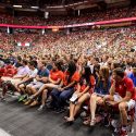 Thousands of first-year students listen during the Chancellor's Convocation in 2016.