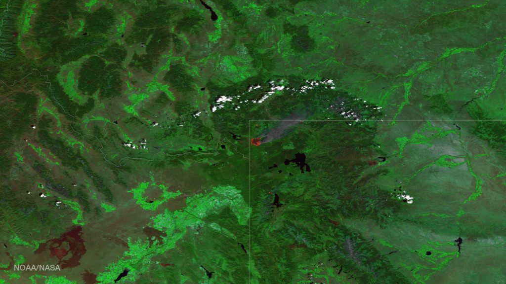 Photo: Satellite image of fire