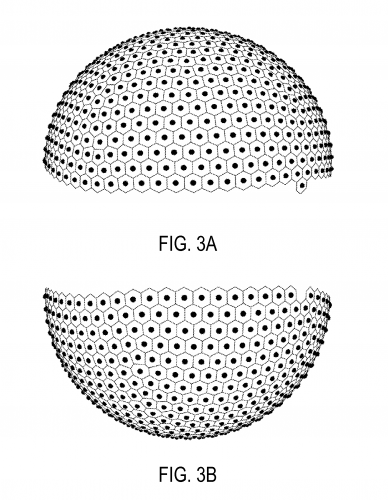 This is a 2016 sketch from inventor Cheng Guan Koay for a system and method for determining k-space views and diffusion weighting directions using centroidal voronoi tessellations. The figure depicts a new solution to the mathematical problem of distributing a set of points uniformly across the surface of a sphere. The problem is of great importance to modern biomedical imaging, 