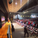 Presidential candidate Donald Trump speaks to a crowd in Wausau, Wis. earlier this year.