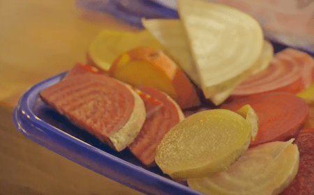 Photo: Chopped veggies on plate