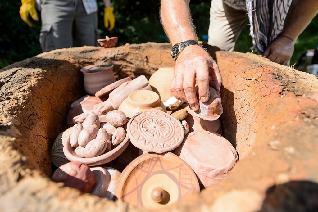 Photo: Pottery fired by students