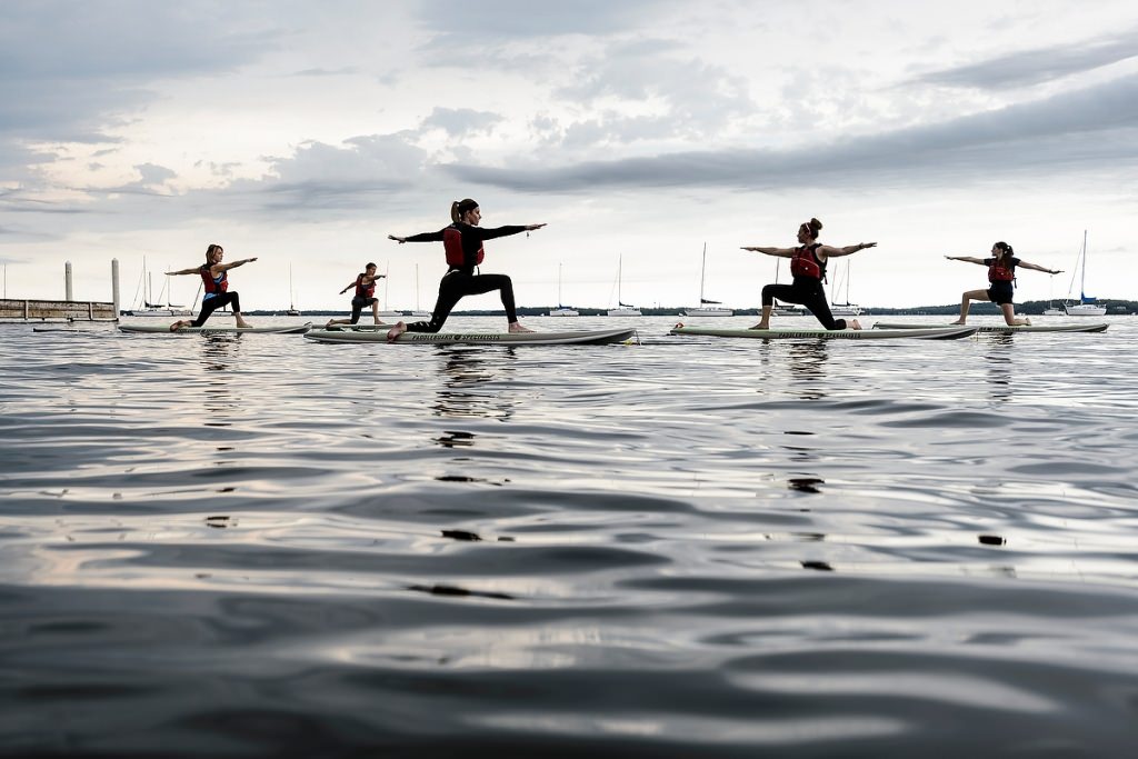 Photo: Yoga participants on paddleboards