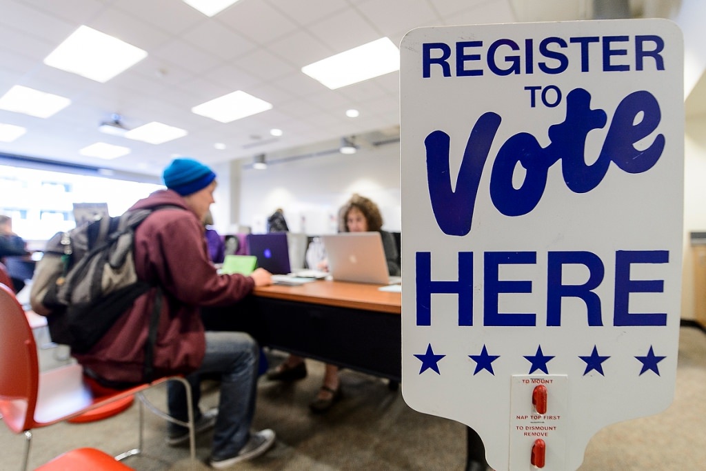 Photo: Voter registration table