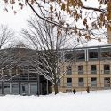 Photo: Exterior of Law School with snow on ground