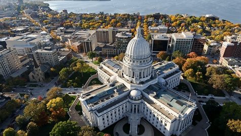 Photo: Aerial photo of Wisconsin state Capitol