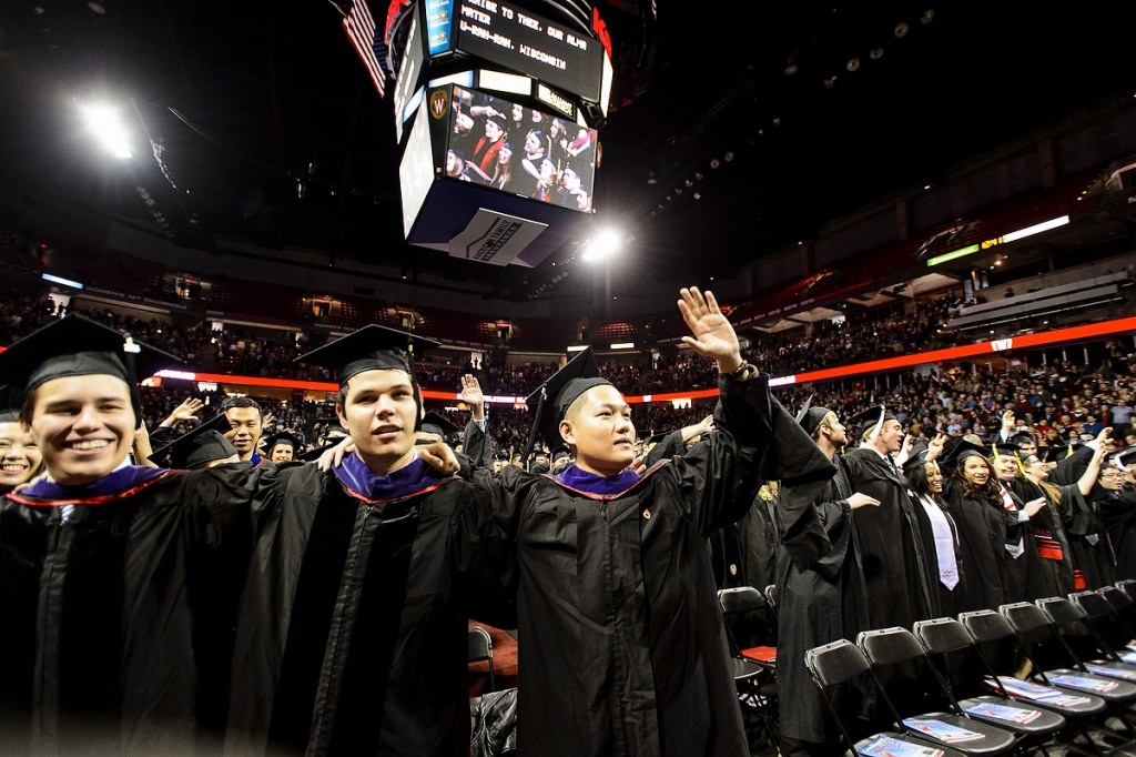 Photo: Graduates in Kohl Center