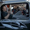 SpaceX and Tesla Motors co-founder Elon Musk, who is the driving force behind the Hyperloop competition, took the opportunity to sit in the Badgerloop pod while touring the various team's booths. The team purposefully built its pod to fit Musk, who is 6 feet 2 inches tall. 