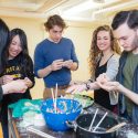 Students in the International Learning Community at Adams Hall celebrate the Lunar New Year on Jan. 28 with some traditional Chinese food.