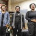 Nikeya Bramlett, Deja Mason and Bobbie Briggs, members of the University Gospel Choir, perform before a crowd of over 100 people during a dedication and libation ceremony for the new Black Cultural Center.